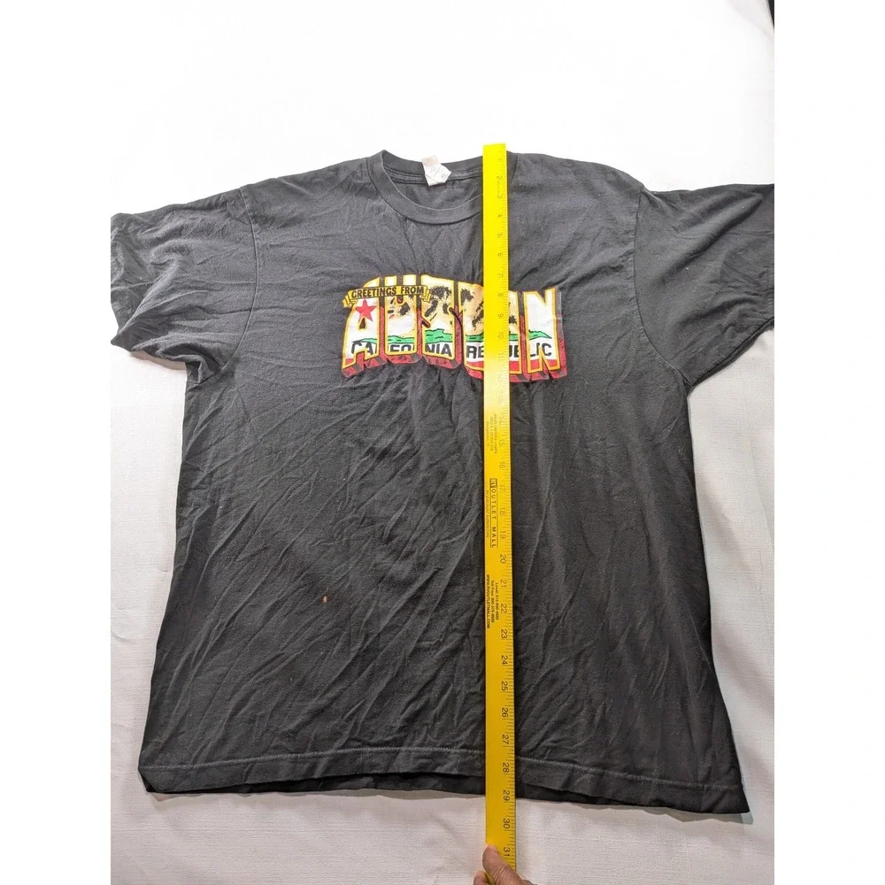 Tultex‎ Austin California Republic Bear Graphic T-Shirt Black XL 202 Mens